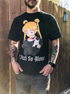 Sailor Moon "I Feel Alone" Graphic Tee - Black