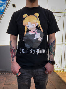 Sailor Moon "I Feel Alone" Graphic Tee - Black