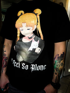 Sailor Moon "I Feel Alone" Graphic Tee - Black