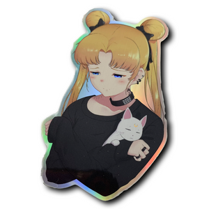 Broken Usagi Partial Holo Sticker