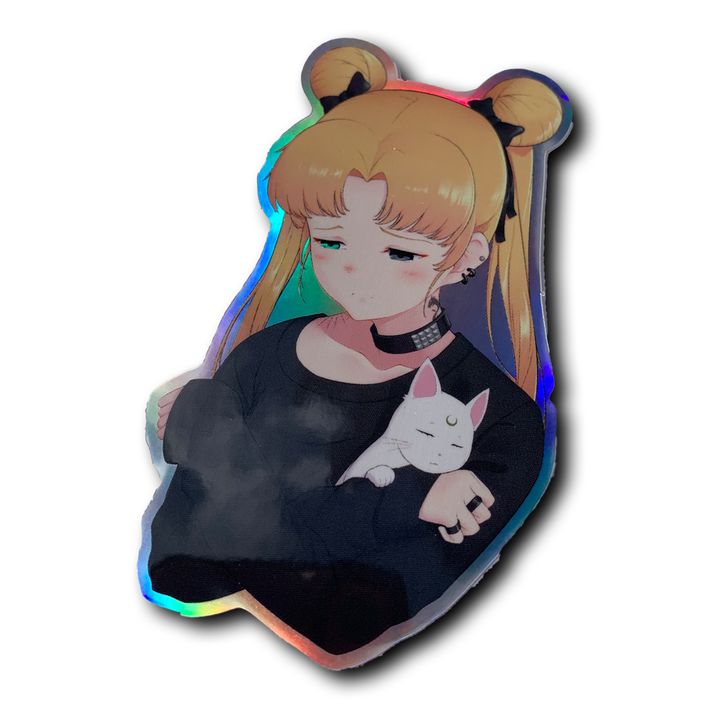 Broken Usagi Partial Holo Sticker