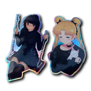 Broken Girl Partial Holo Sticker