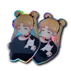 Broken Usagi Partial Holo Sticker